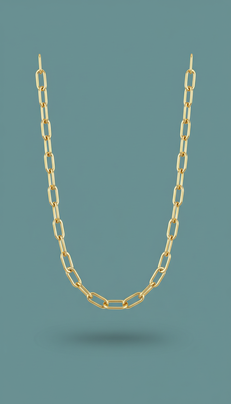 Gold link necklace with minimalist silhouette