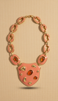 Coral Blush Enamel Statement Necklace