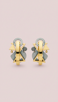 Geometric hoop earrings in mixed metals